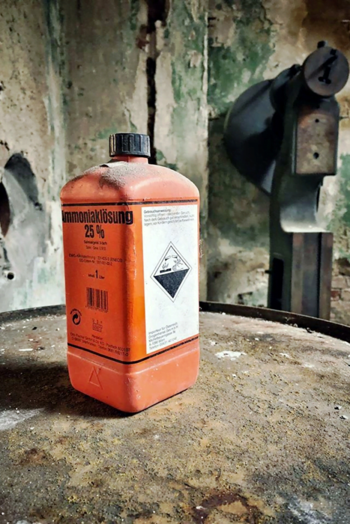 Botella naranja de amoniáco, olores que odian los perros