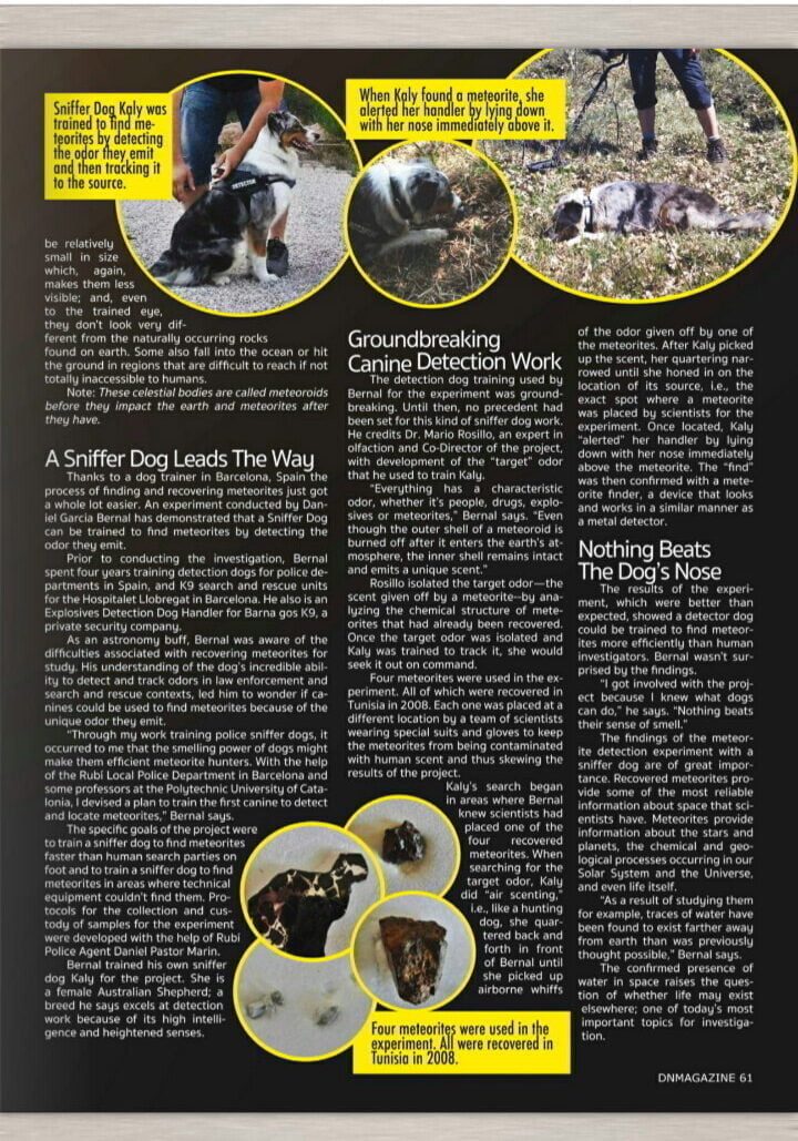 Dani y Kaly en un artículo de prensa internacional sobre detección de meteoritos