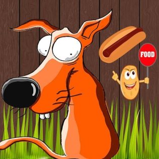 Perro-de-dibujos-observando-premio-de-comida Consejos para educar a un perro
